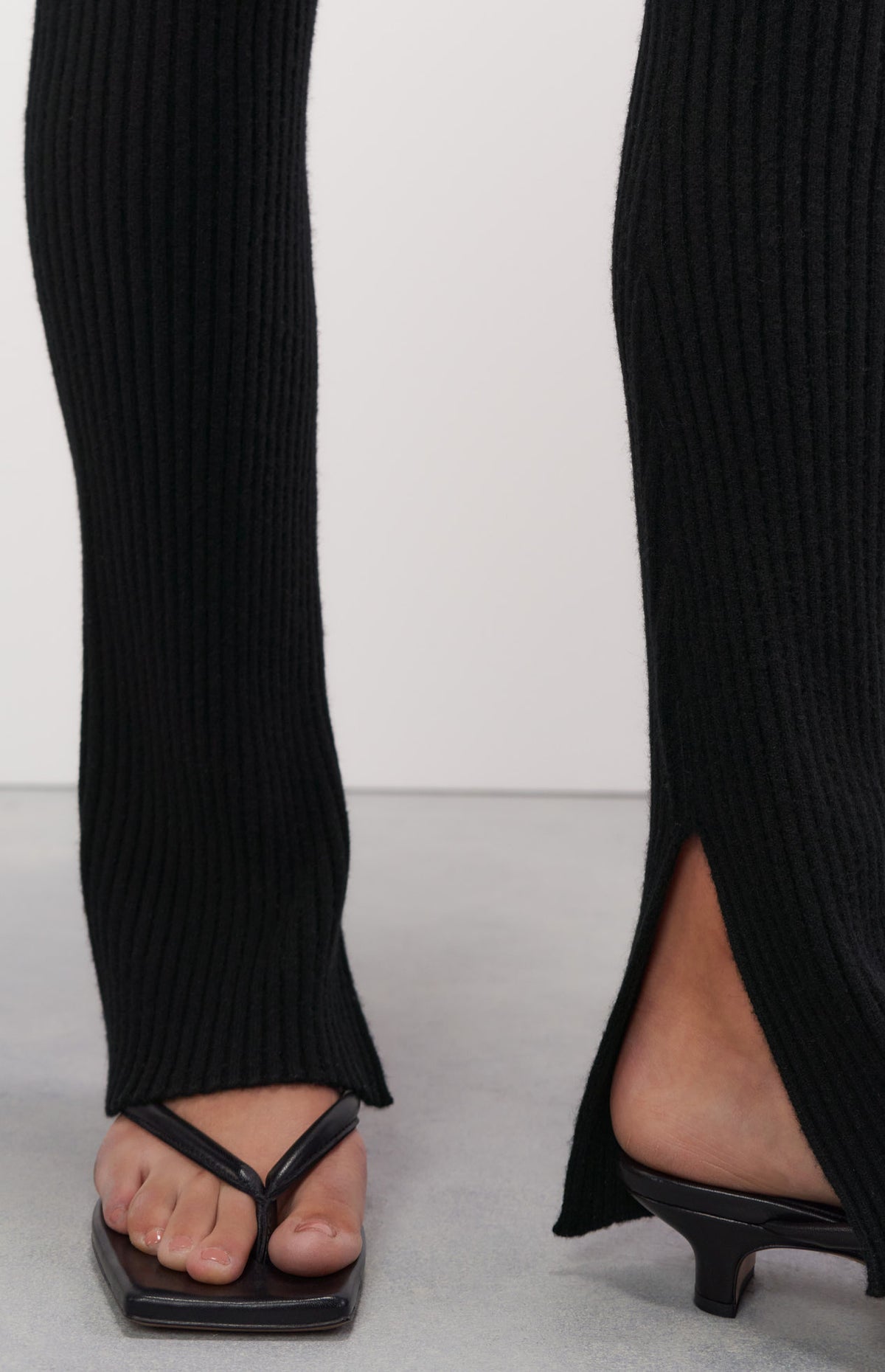 Legging côtelé en cachemire - Noir