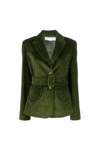 KAKI ANDY VELVET blazer oversize en velours avec ceinture