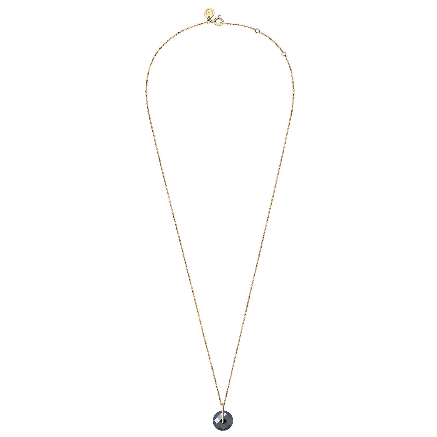 Collier Honore en or jaune & Hématite - Noir Métal Argenté