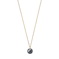Collier Honore en or jaune & Hématite - Noir Métal Argenté
