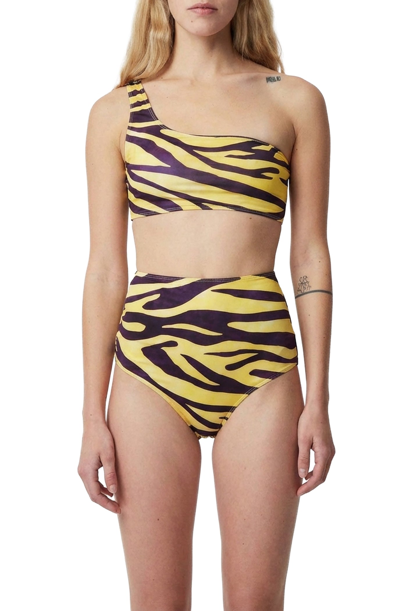 Haut de maillot Lino à effet zèbre - Soleil