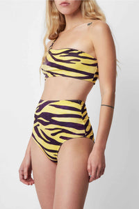 Haut de maillot Lino à effet zèbre - Soleil