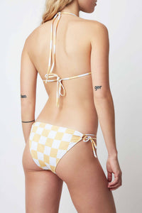 Bas de maillot de bain Wood à damier - Gold