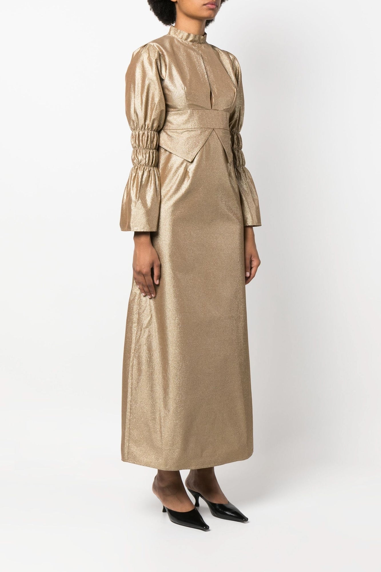 GOLD KEITH robe longue à manches froncées