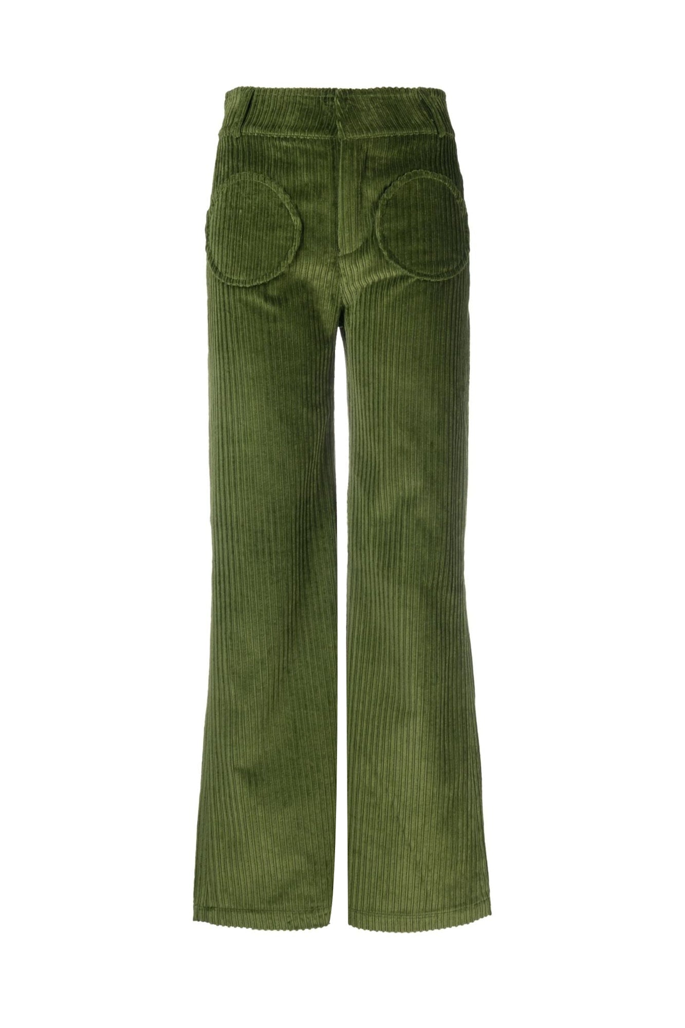 10qty RELIQUAT 95€ / KAKI YOSHI VELVET pantalon évasé en velours
