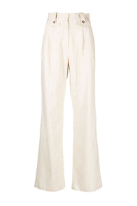 ECRU CHARLOTTE FLECK pantalon à pinces taille haute