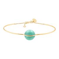 Jonc Honore en or jaune & Amazonite - Vert