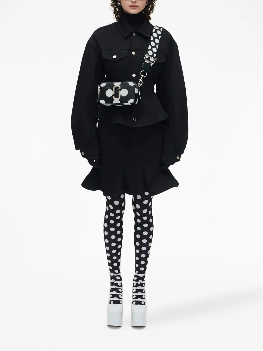 PAS INFO   Sac The Snapshot en cuir - Black & White