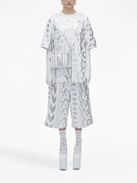 Petit sac à bandoulière The Tote Bag irisé en cuir - Silver & Bright White