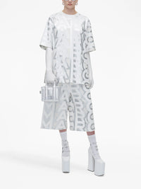 Petit sac à bandoulière The Tote Bag irisé en cuir - Silver & Bright White