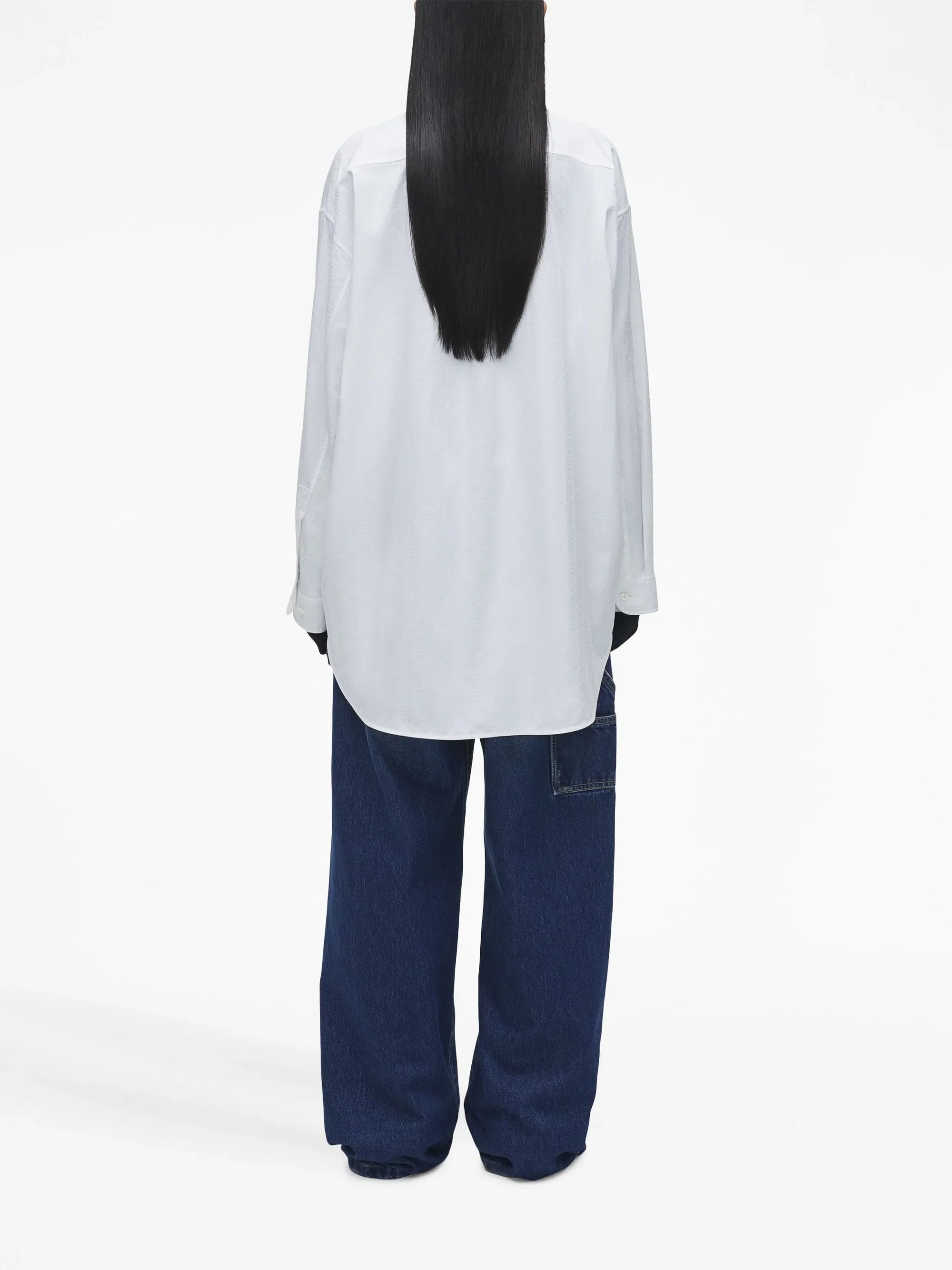 Chemise oversize à poche - White