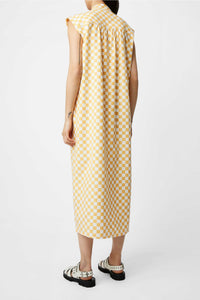 Dreamer chequered midi dress - Gold