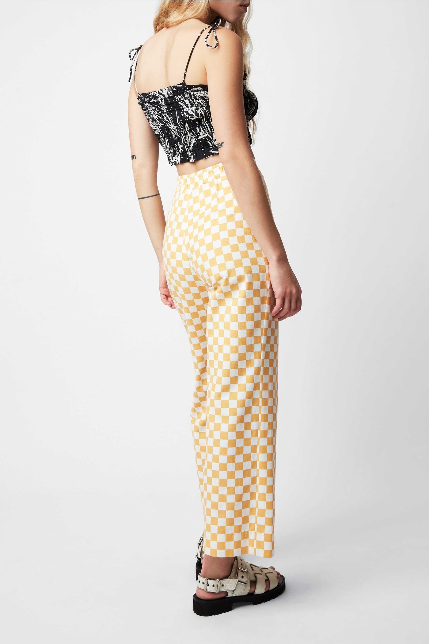 Gangs chequered trousers - Gold