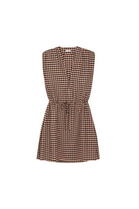 Charly check short dress - Poudre