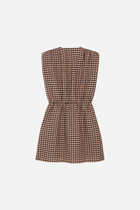 Charly check short dress - Poudre