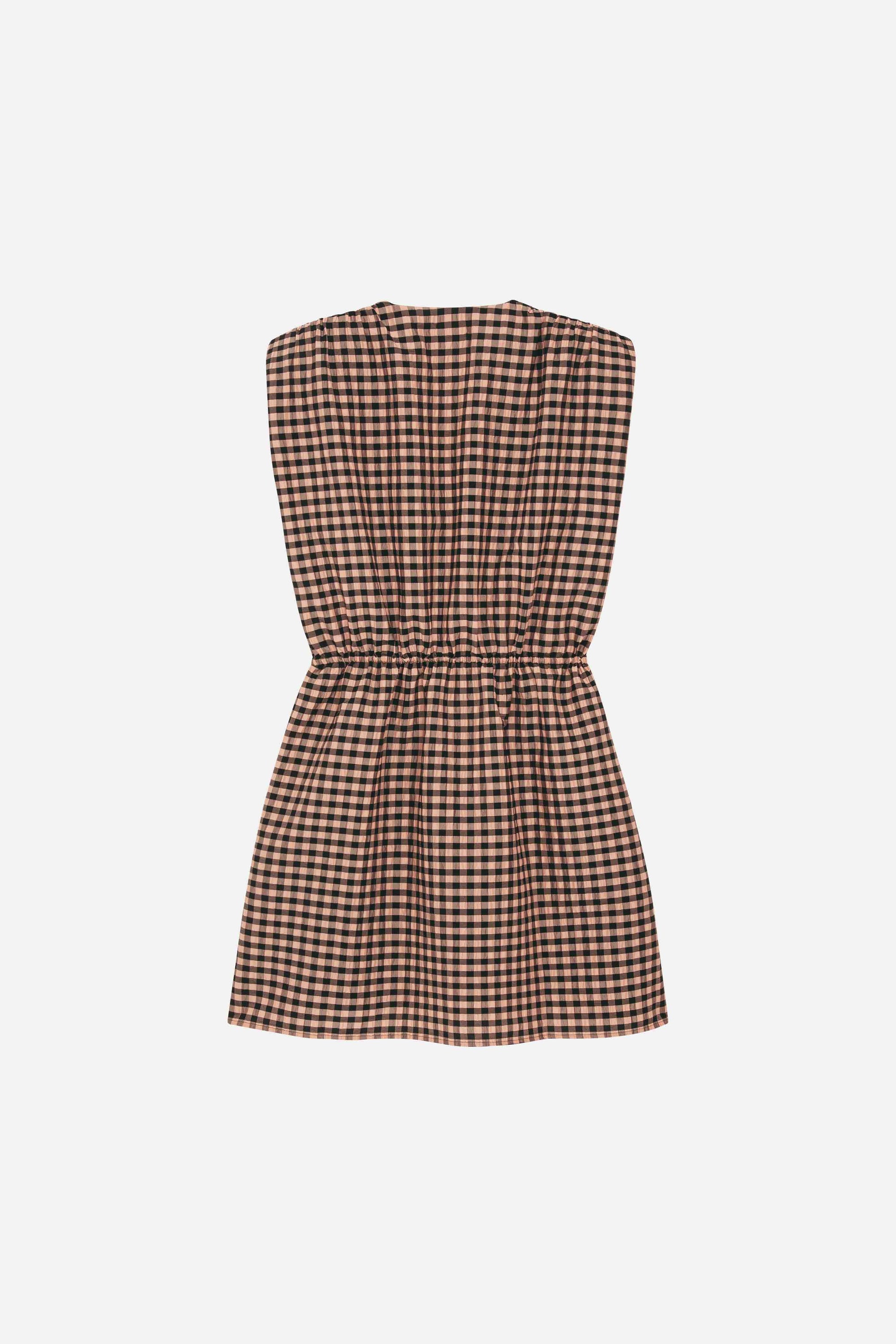 Charly check short dress - Poudre