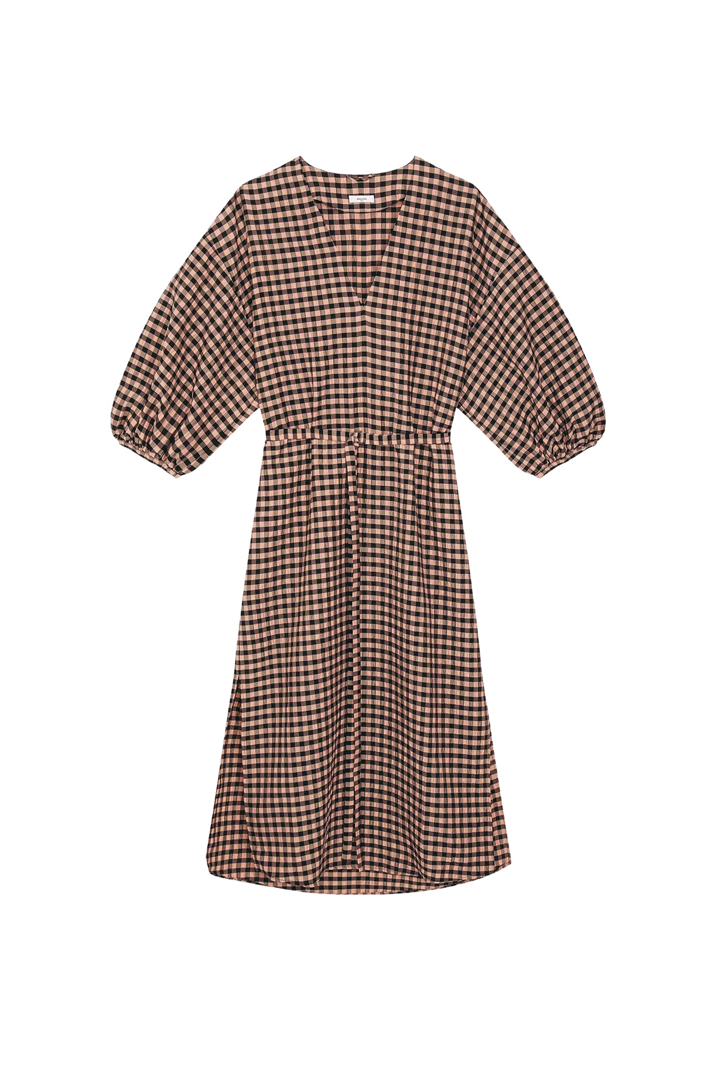 Robe midi Fine à carreaux - Poudre