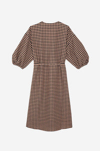Robe midi Fine à carreaux - Poudre