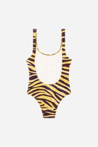 Pamela swimming costume with zebra effect - Soleil