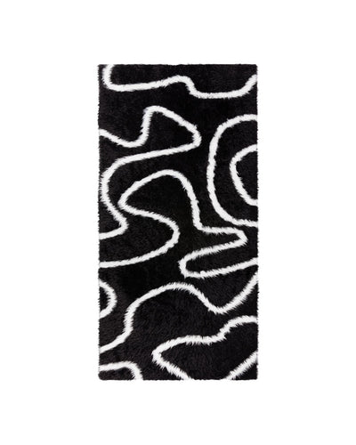Intarsia scarf - Black & Ecru