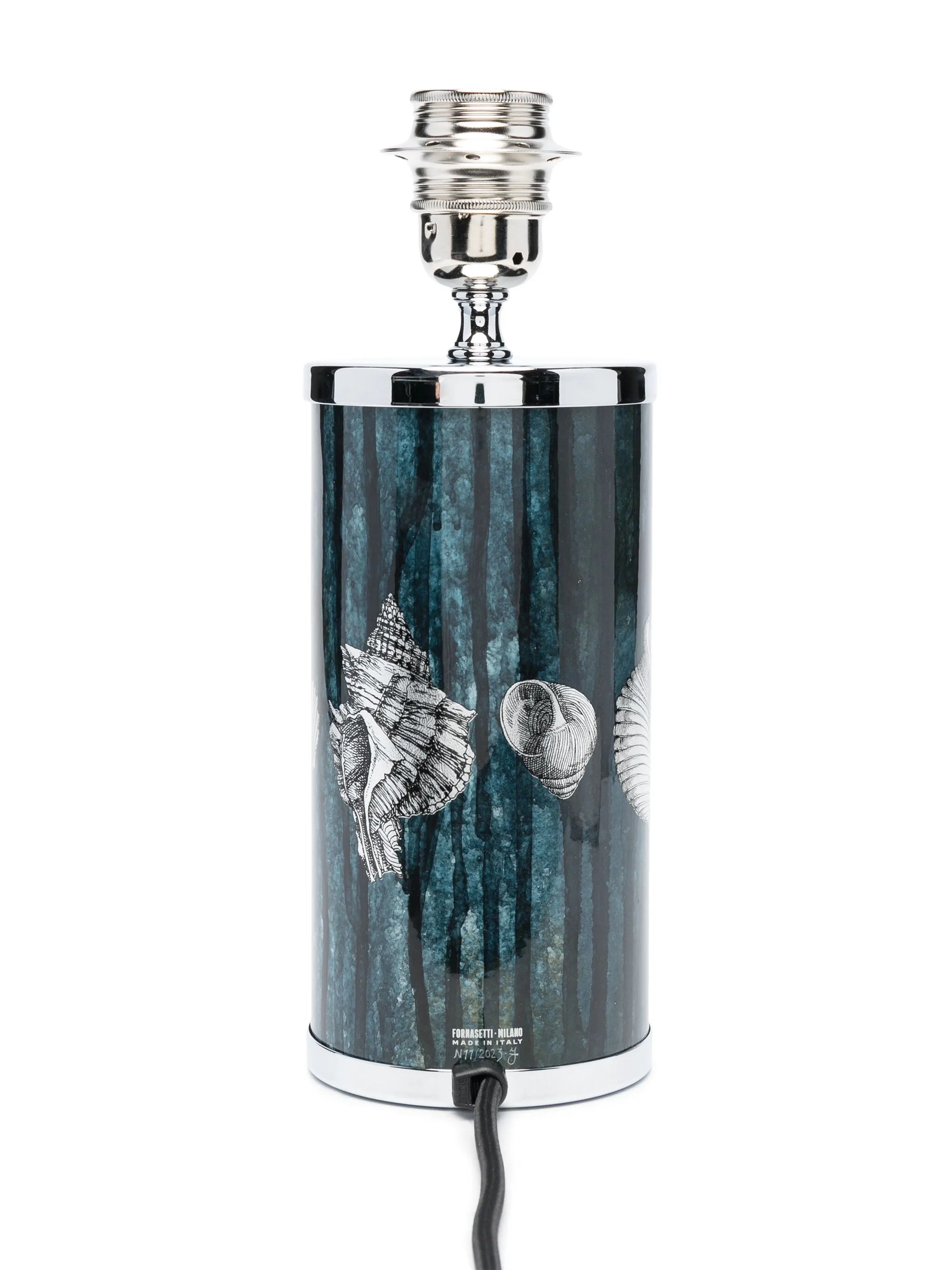 Small lamp base Giro di conchiglie - Silver & Blue & Chrome