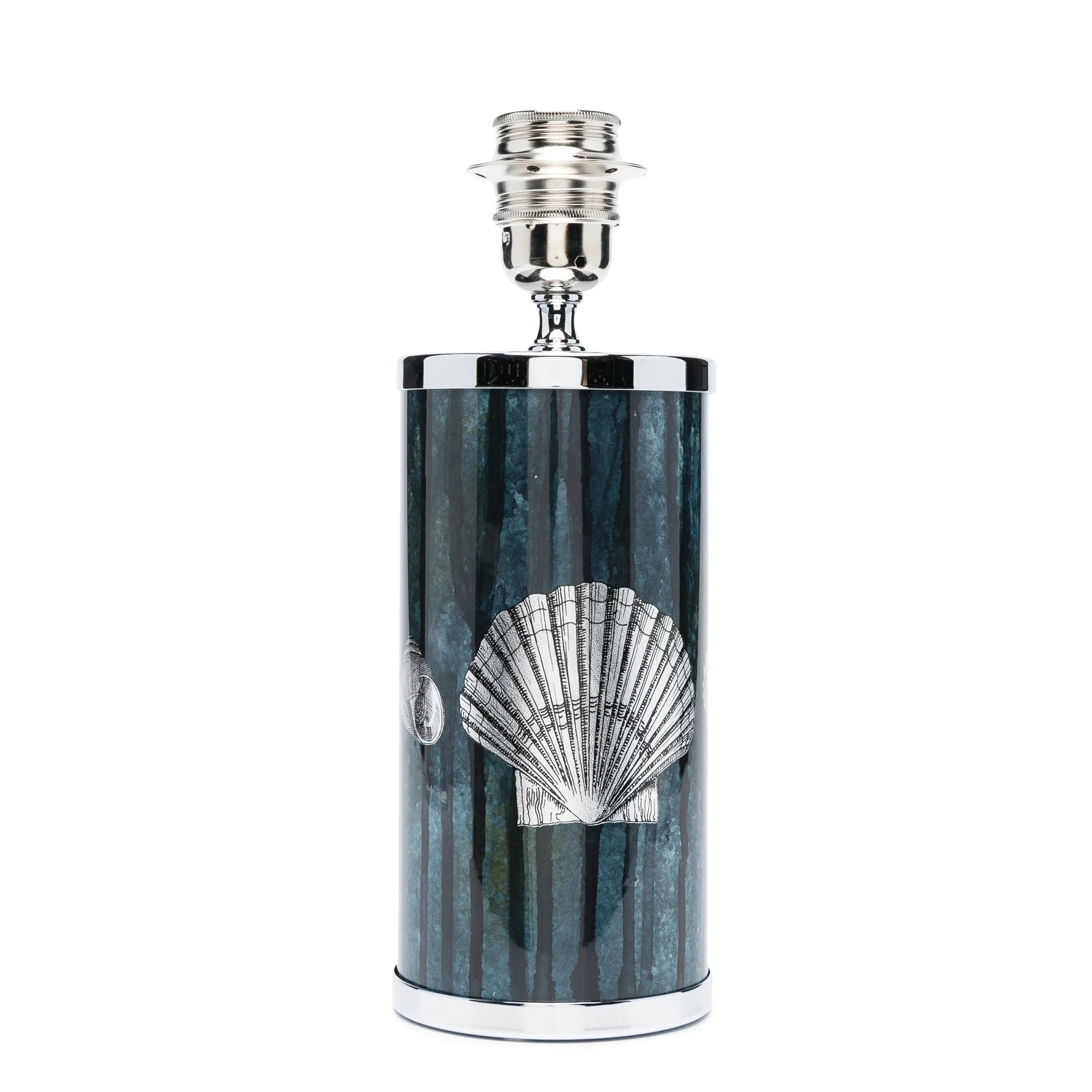 Small lamp base Giro di conchiglie - Silver & Blue & Chrome