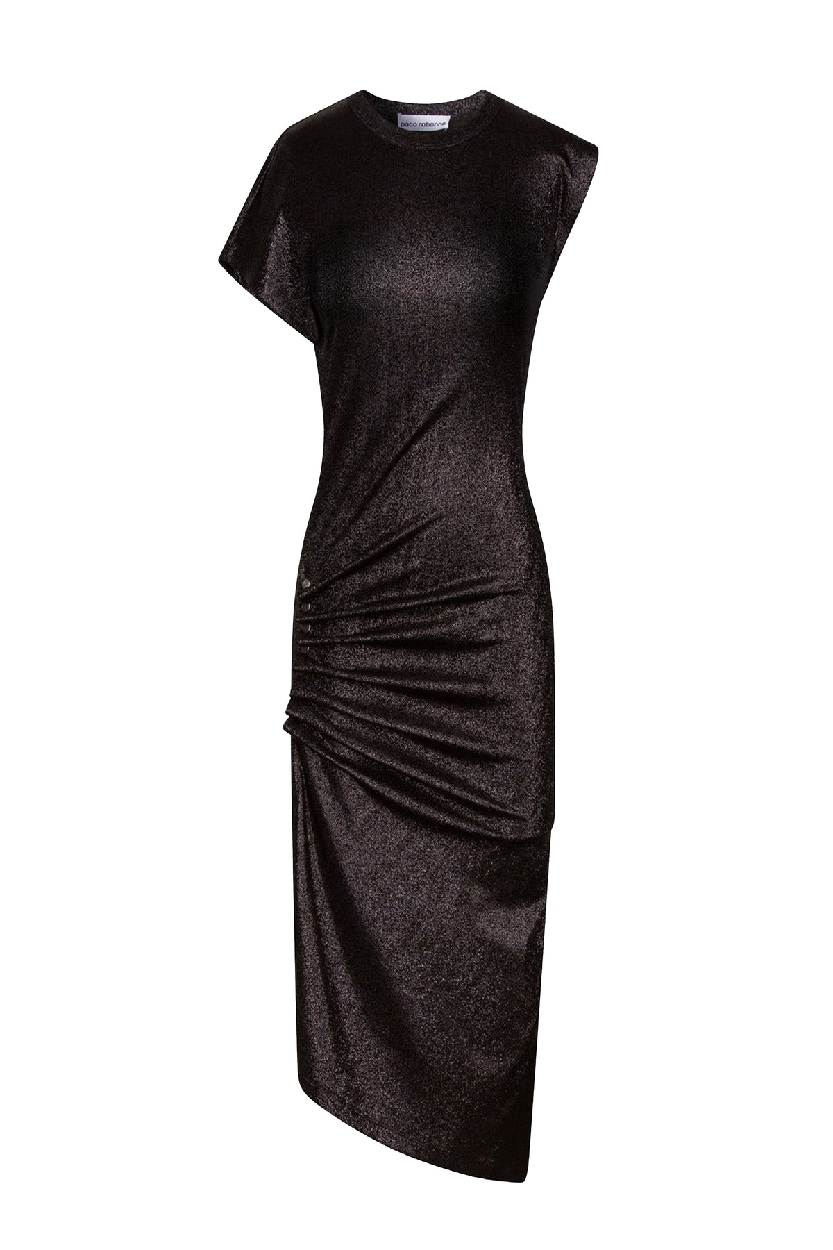 Robe mi-longue drapée scintillante - Black
