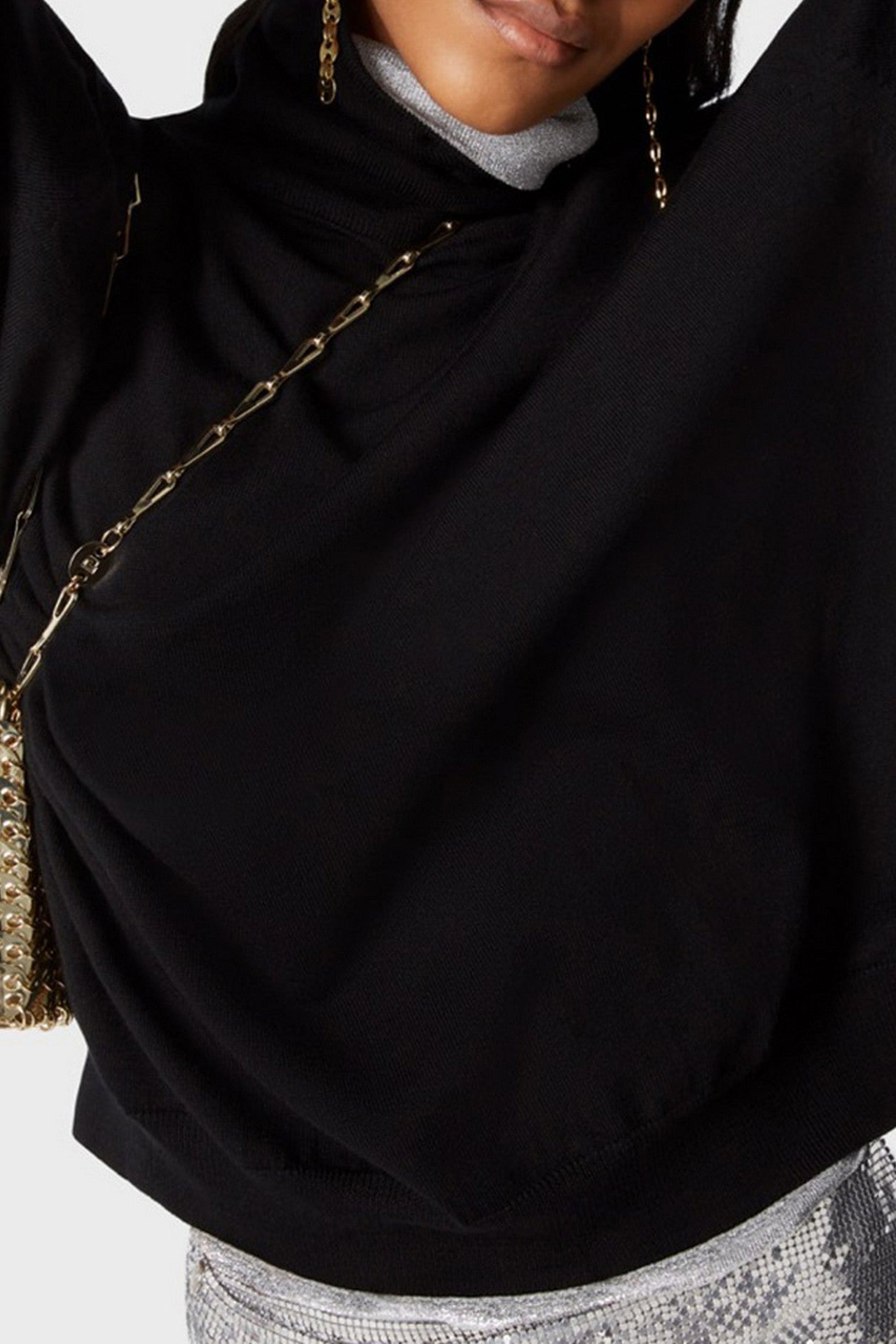 Pull à col roulé oversize en laine - Black