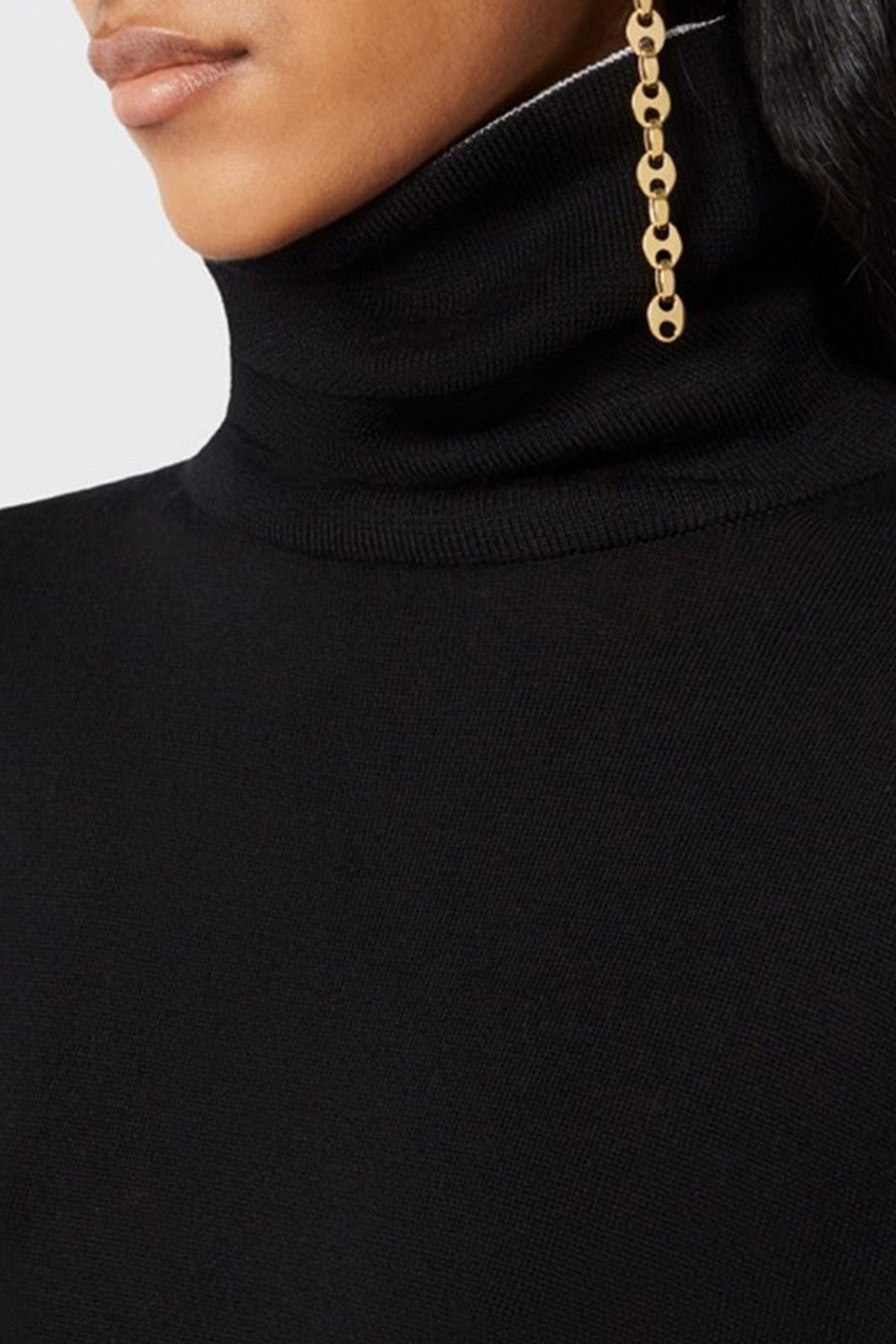 Pull à col roulé oversize en laine - Black