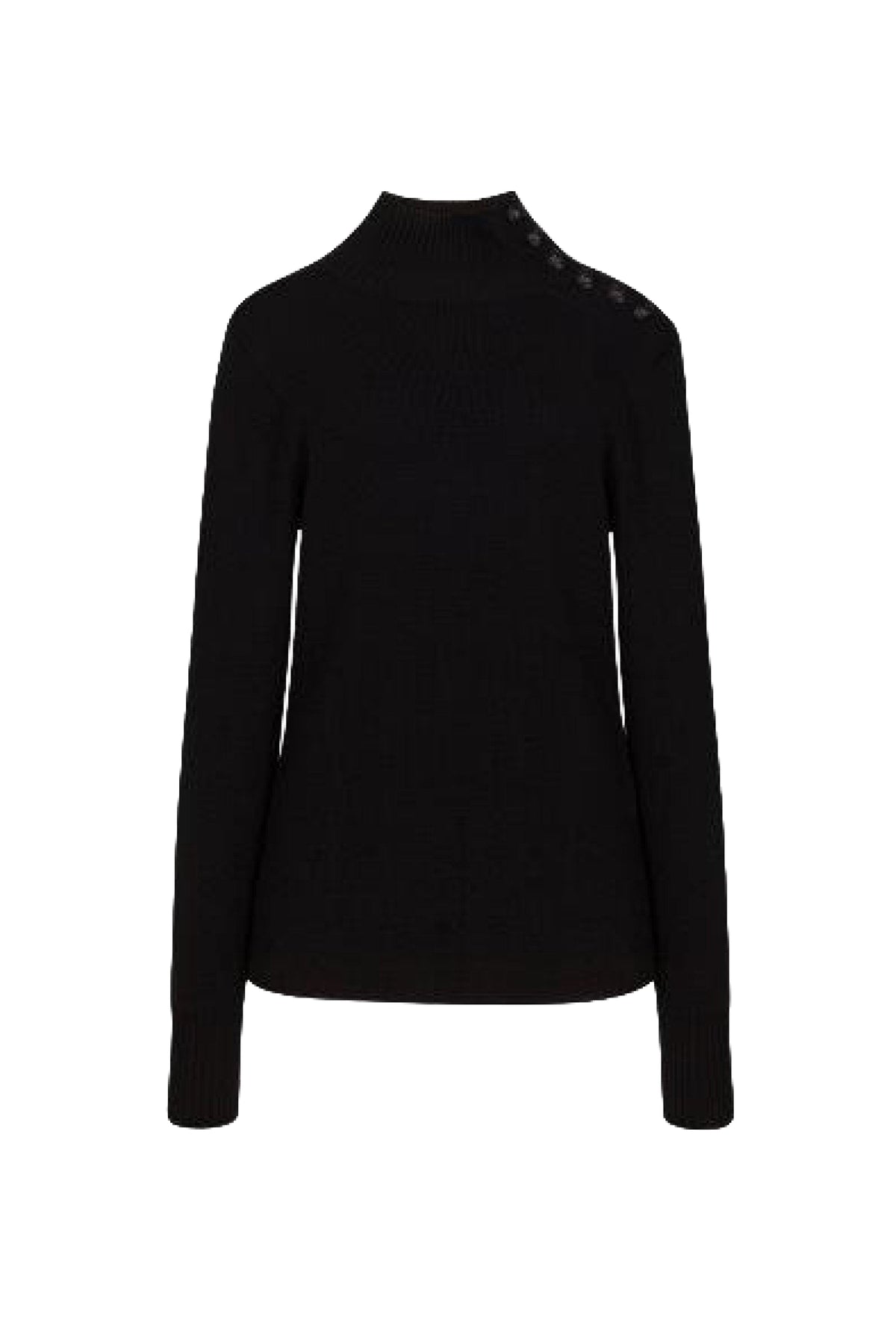 Pull col montant en laine - Black