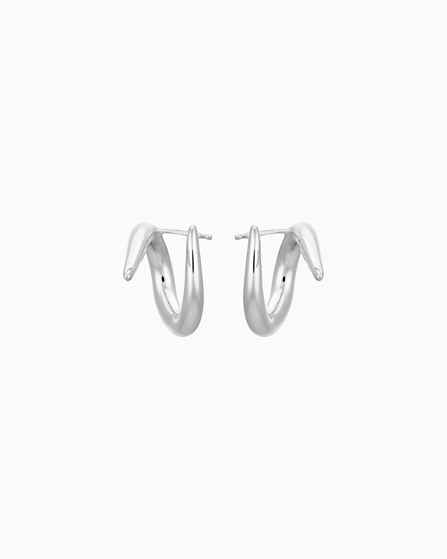 Silver Punk Hoop earrings - Silver