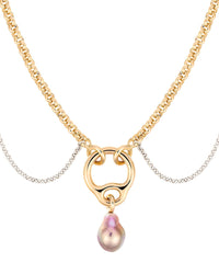 Collier Eclipse Perle en vermeil - Or & argent