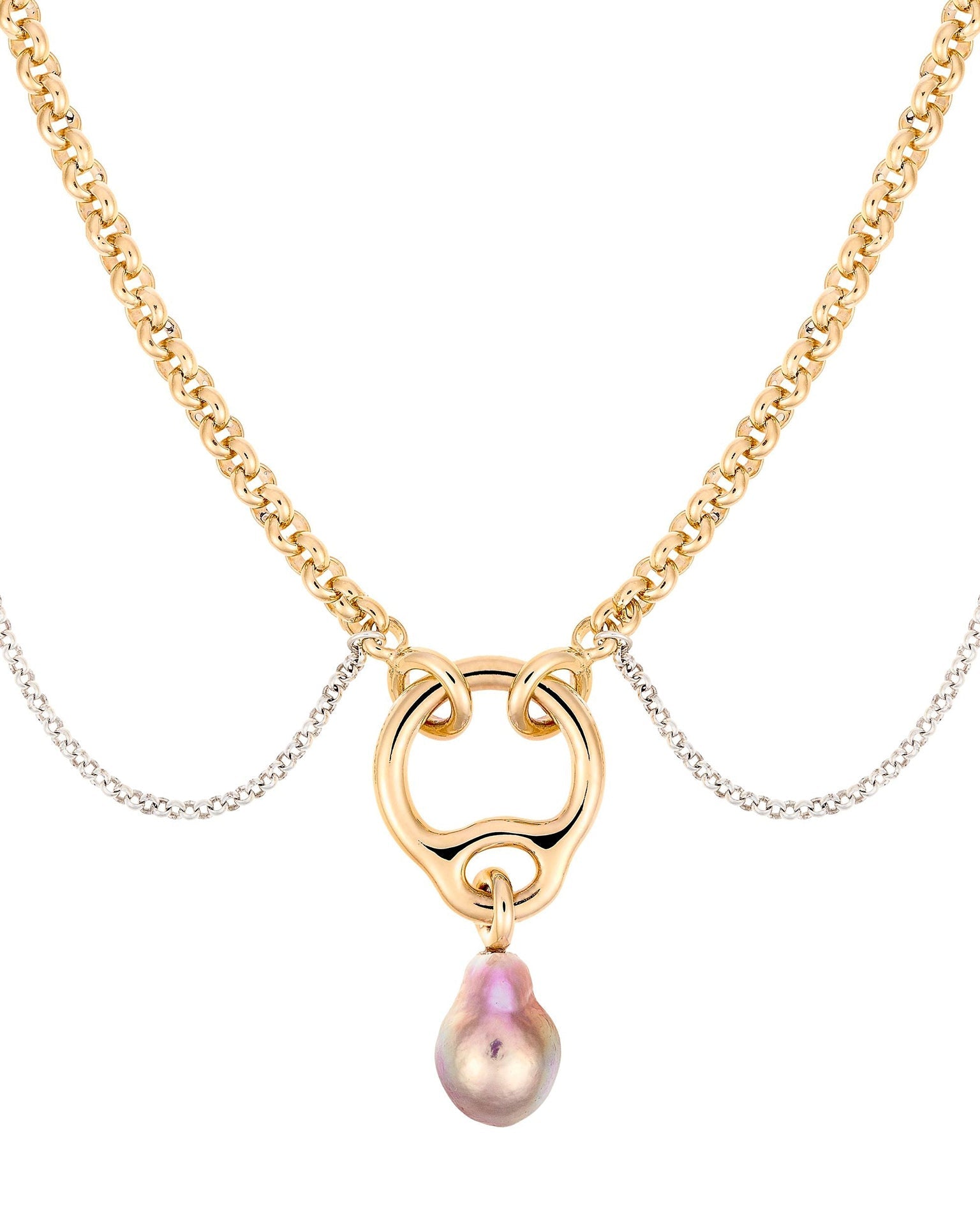 Collier Eclipse Perle en vermeil - Or & argent