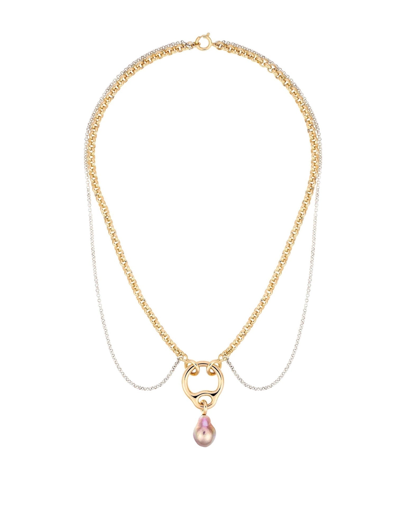 Collier Eclipse Perle en vermeil - Or & argent