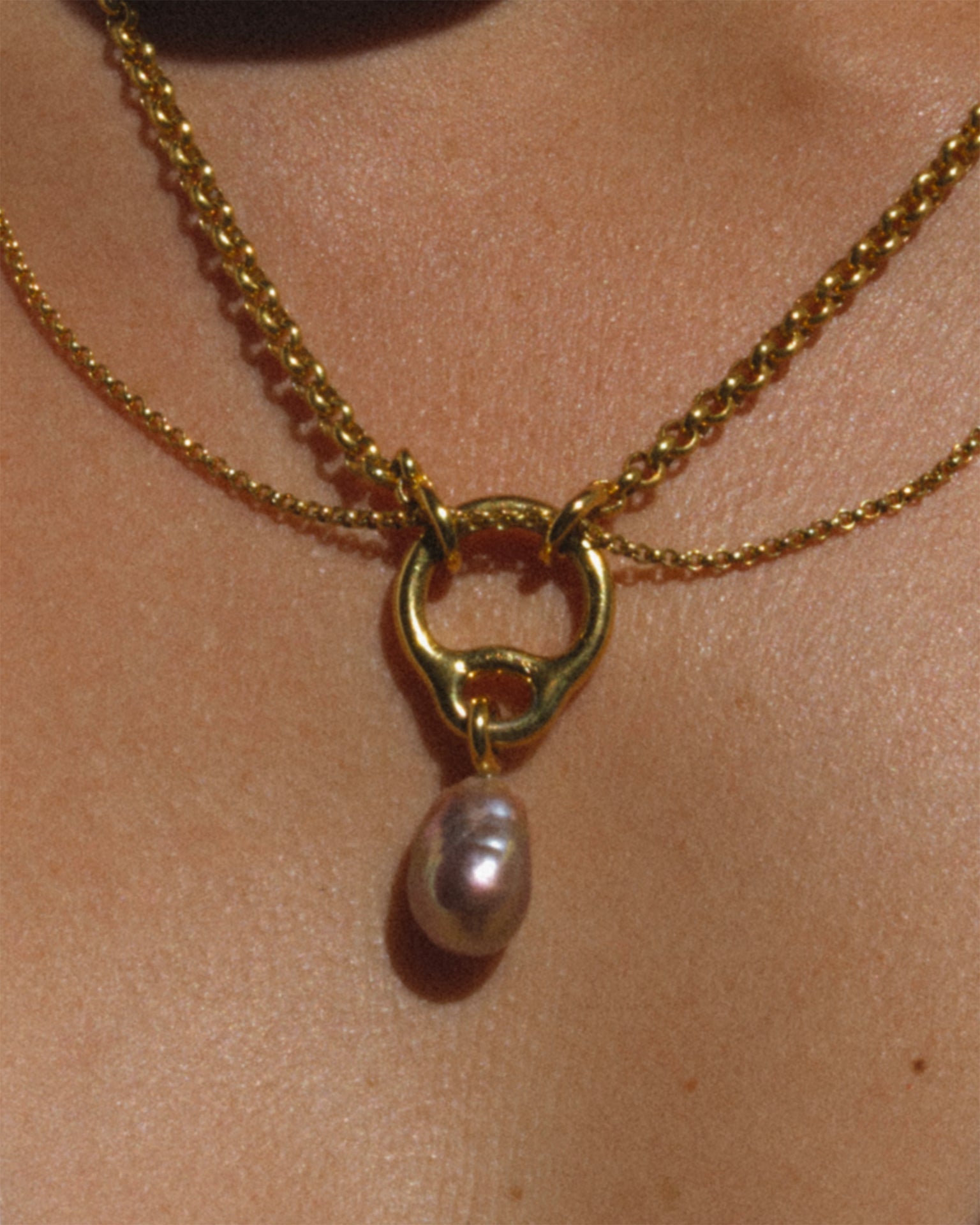 Collier Eclipse Perle en vermeil - Or & argent