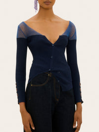 NAVY LE CARDIGAN TORDU