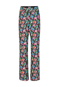 Pantalon évasé unisexe à fleurs - Black Mecanic Flower
