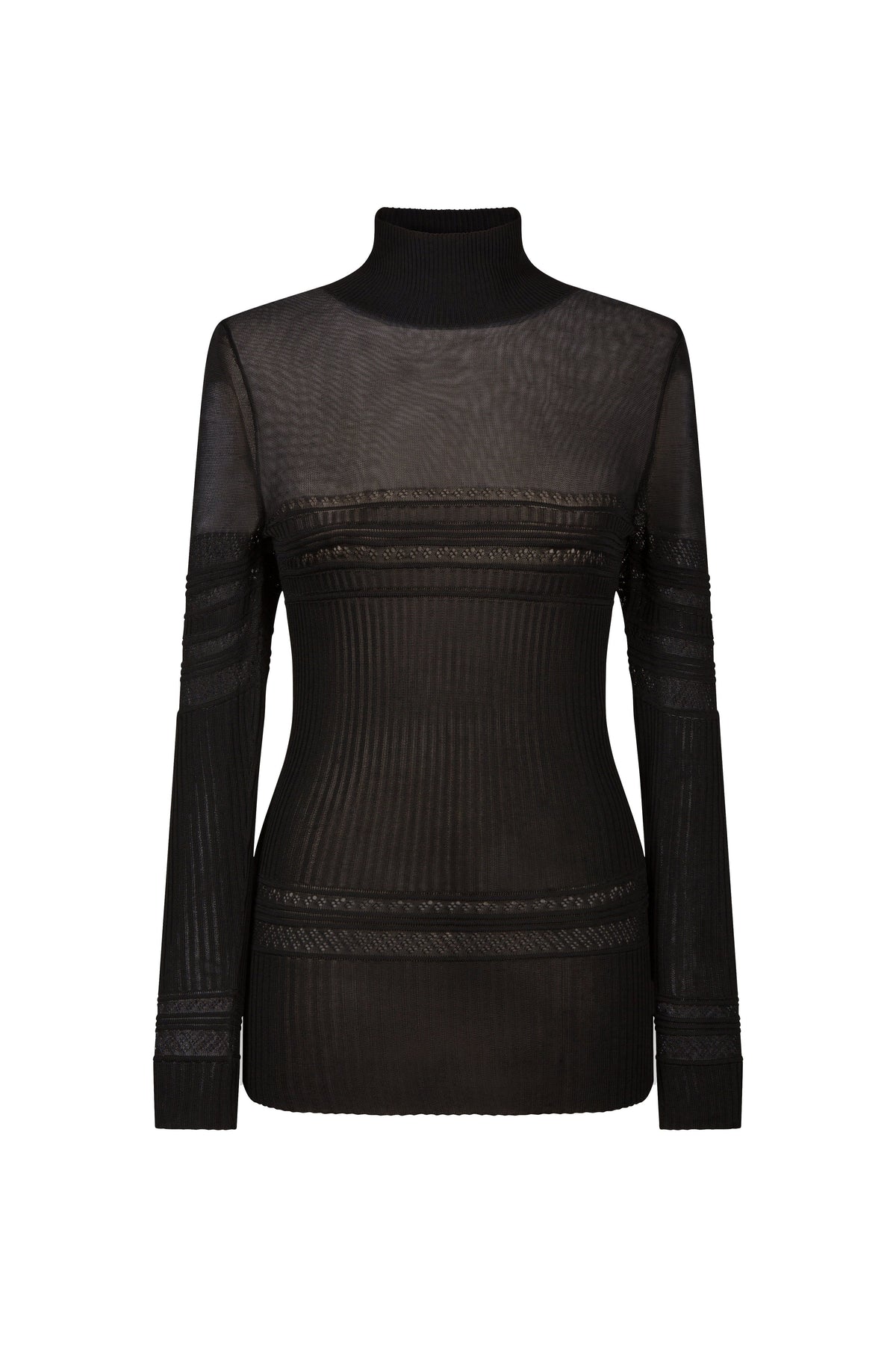 Pull à col roulé texturé - Black