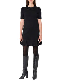 Mid-length woollen dress - Black
