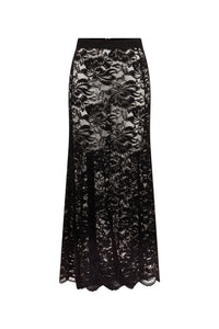 Jupe longue en dentelle - Black