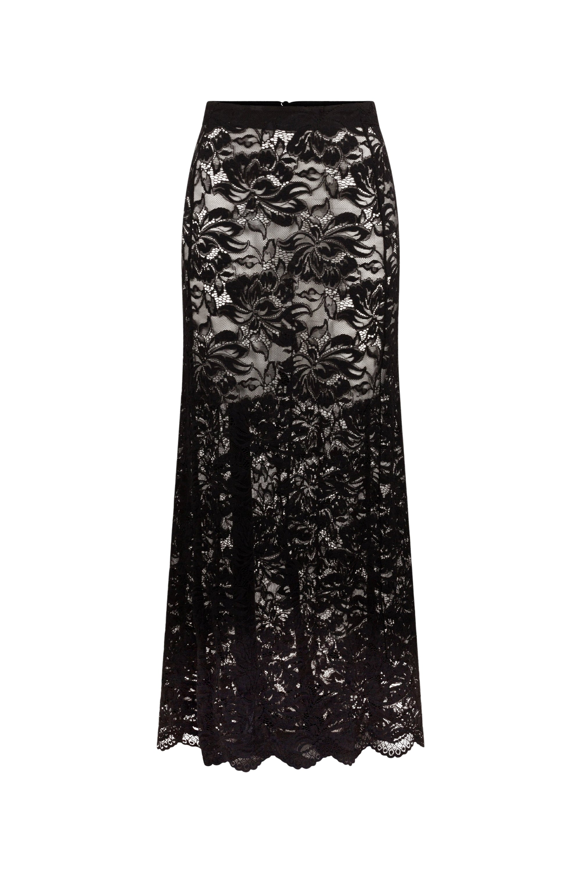 Jupe longue en dentelle - Black