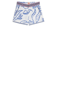 Paisley print shorts - Blue
