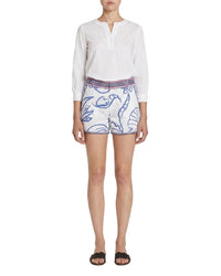 Paisley print shorts - Blue