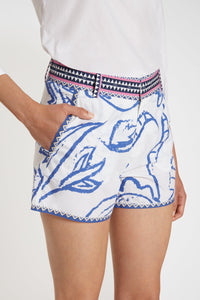 Paisley print shorts - Blue