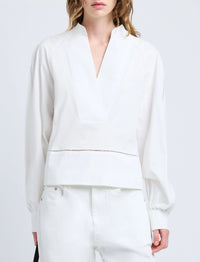 Blouse Grayson à col V - White
