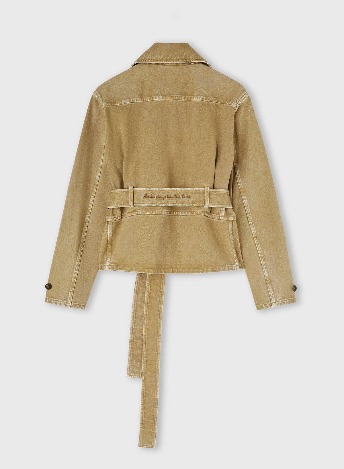CAMEL DENIM MINI TRENCH