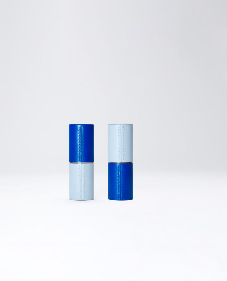 L'écrin en cuir rechargeable pour rouge à lèvres - Duo Bleu