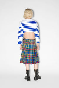 Unisex short cotton sailor top - White & Navy