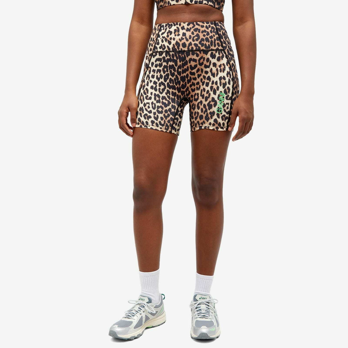Short à taille haute Active - Leopard