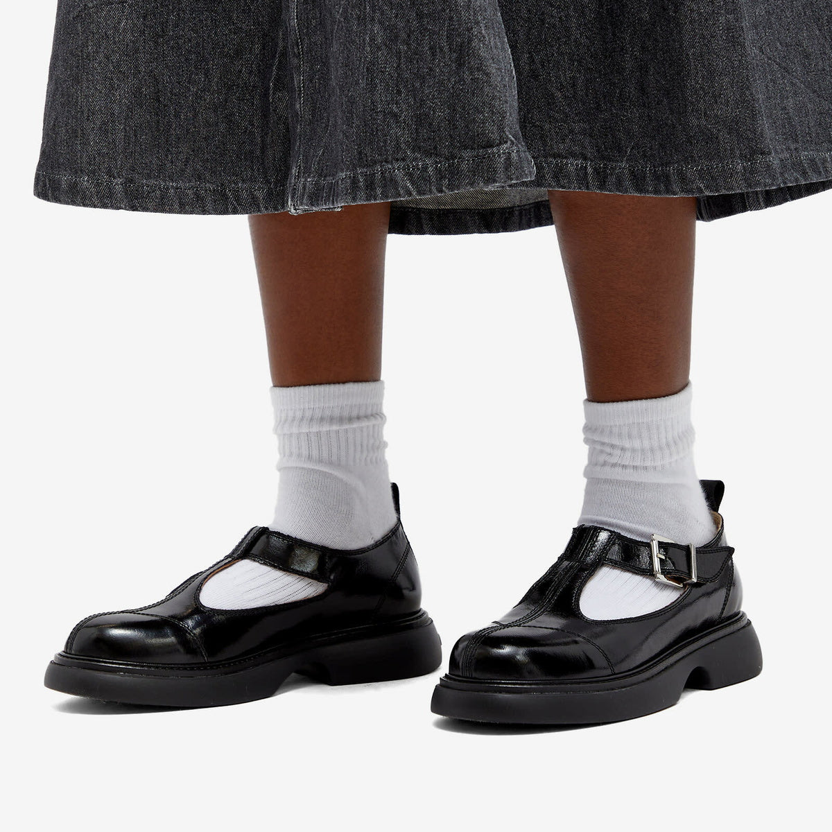 Ballerines Mary Jane ajourées - Black